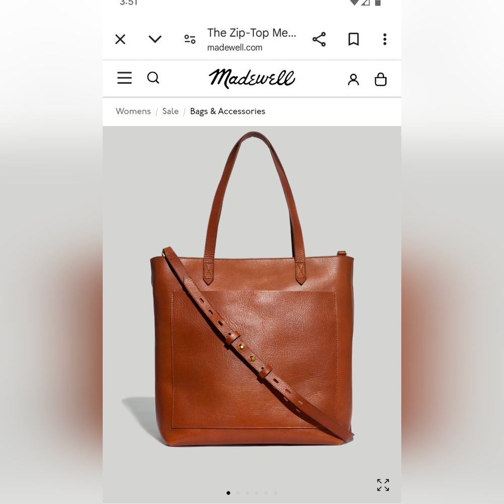 Madewell The Zip-Top Medium Transport Tote In English Saddle